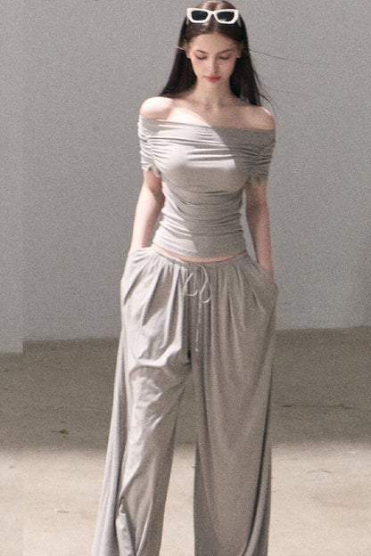 Lyocell Off-Shoulder Two-Piece Set-Up