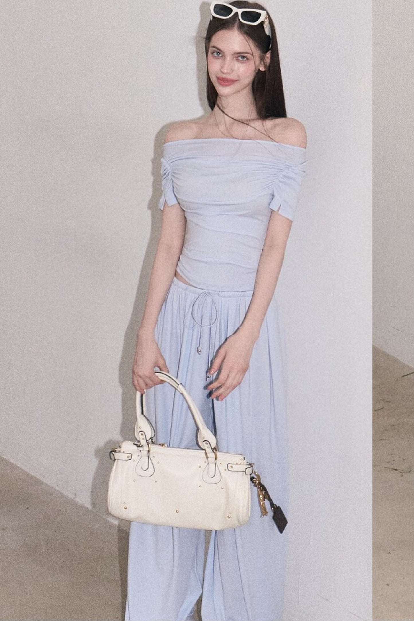 Lyocell Off-Shoulder Two-Piece Set-Up