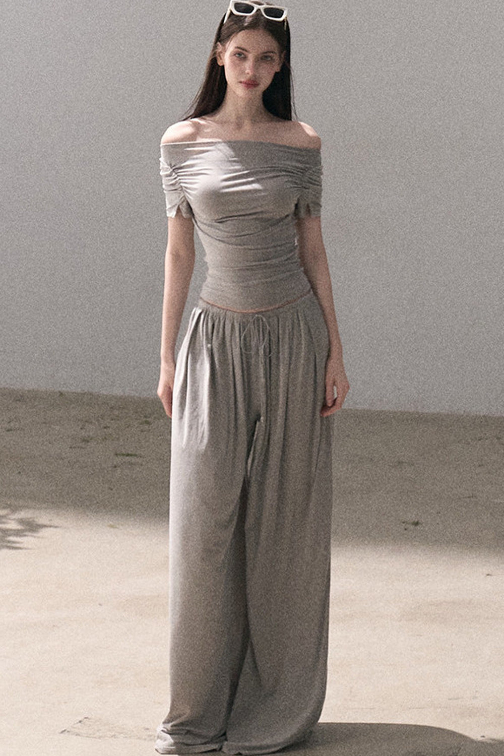 Lyocell Off-Shoulder Two-Piece Set-Up