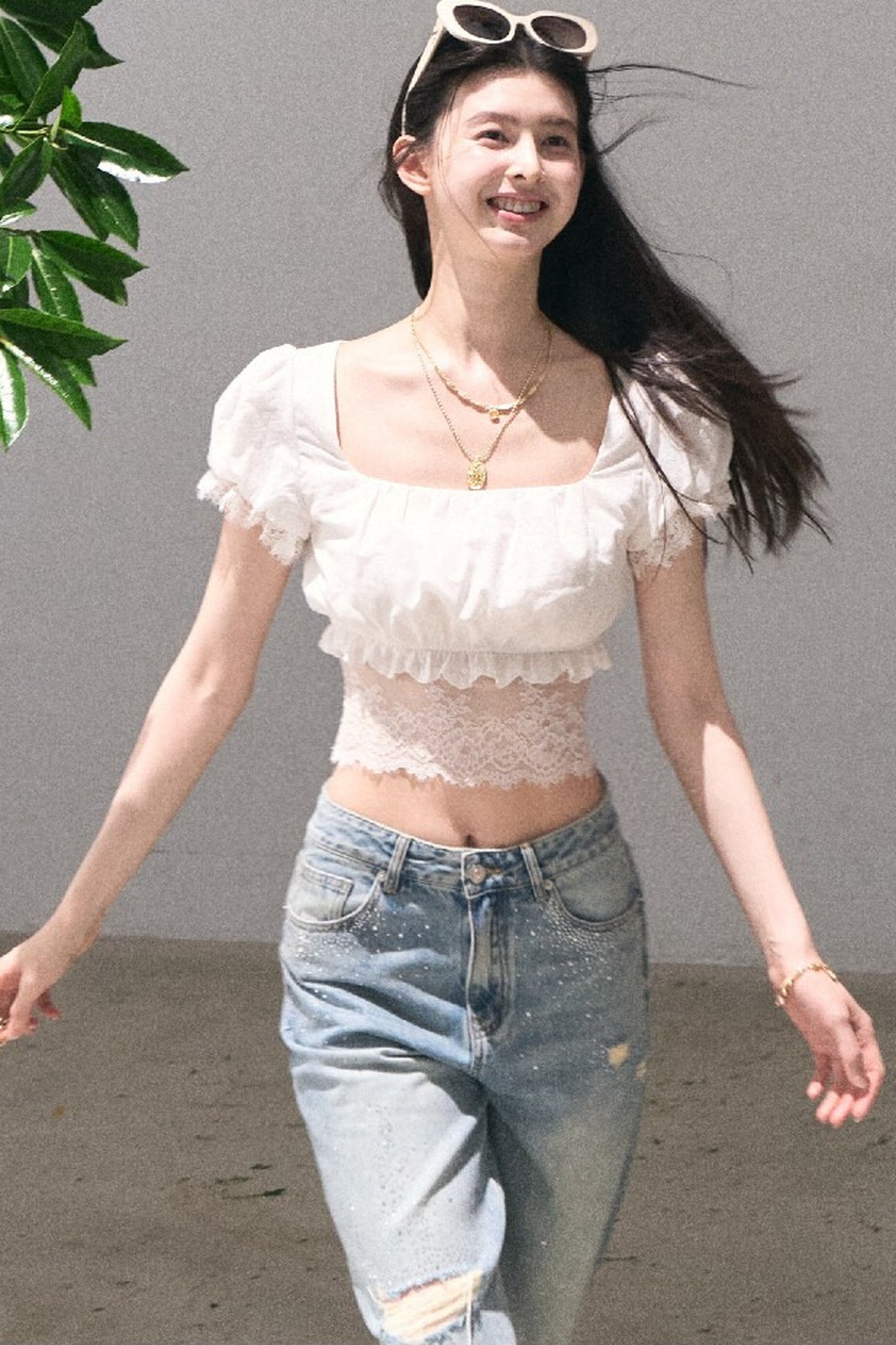 Gardenia Lace Puff Blouse