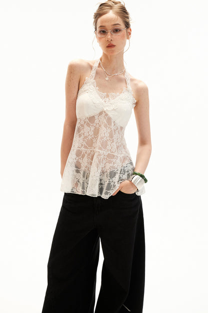 Slim Lace Bow-Tie Top Set-Up