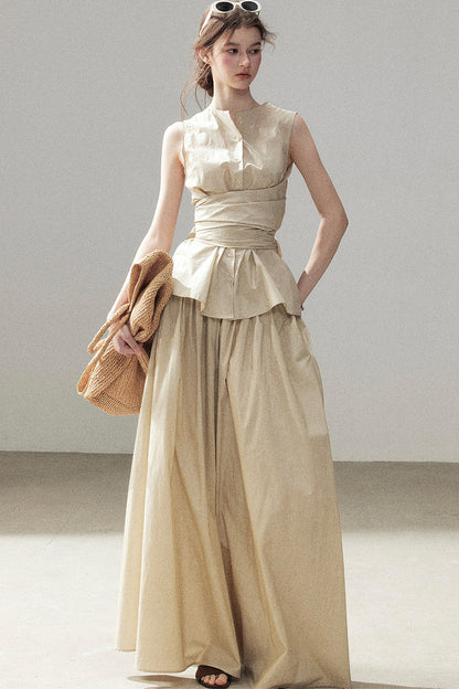 French Style Lazy Top and Skirt Set-Up