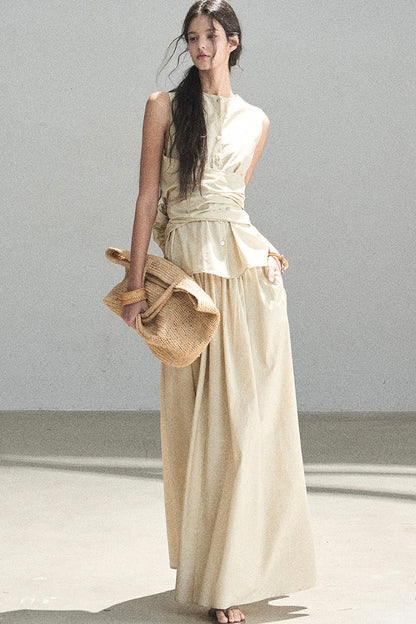 French Style Lazy Top and Skirt Set-Up