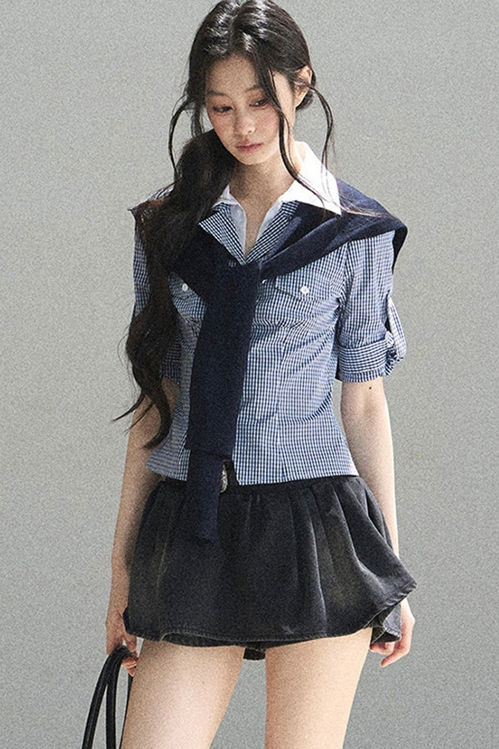 Plaid Blue Sky Shirt Set