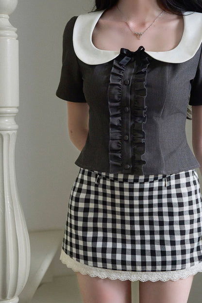Daffodil Plaid Doll-Collar Set-Up
