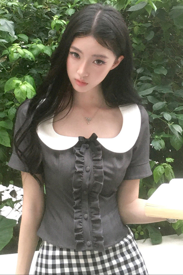 Daffodil Plaid Doll-Collar Set-Up