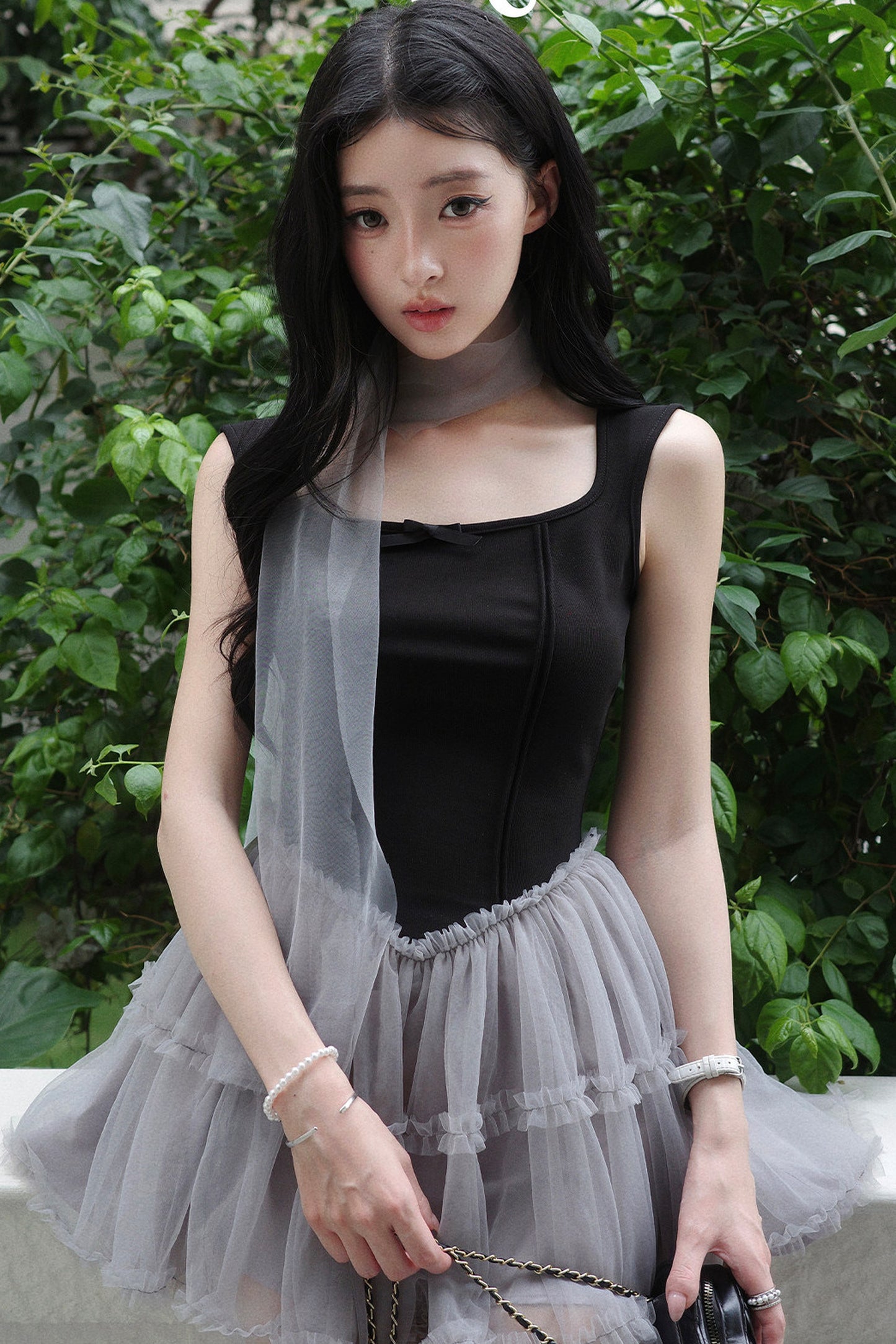 Narcissus Mesh Patchwork Dress