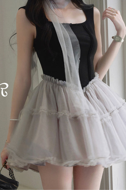 Narcissus Mesh Patchwork Dress