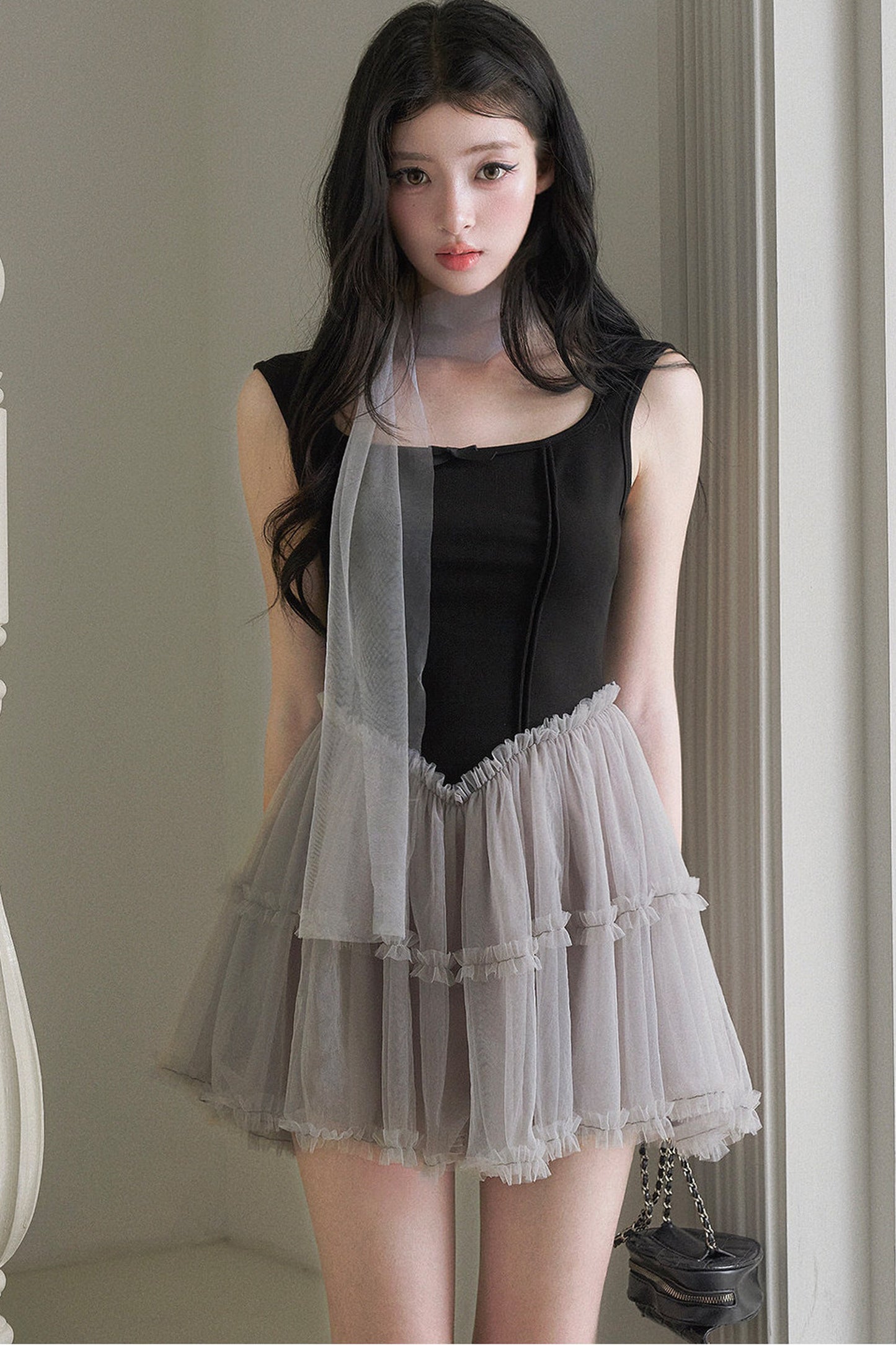 Narcissus Mesh Patchwork Dress