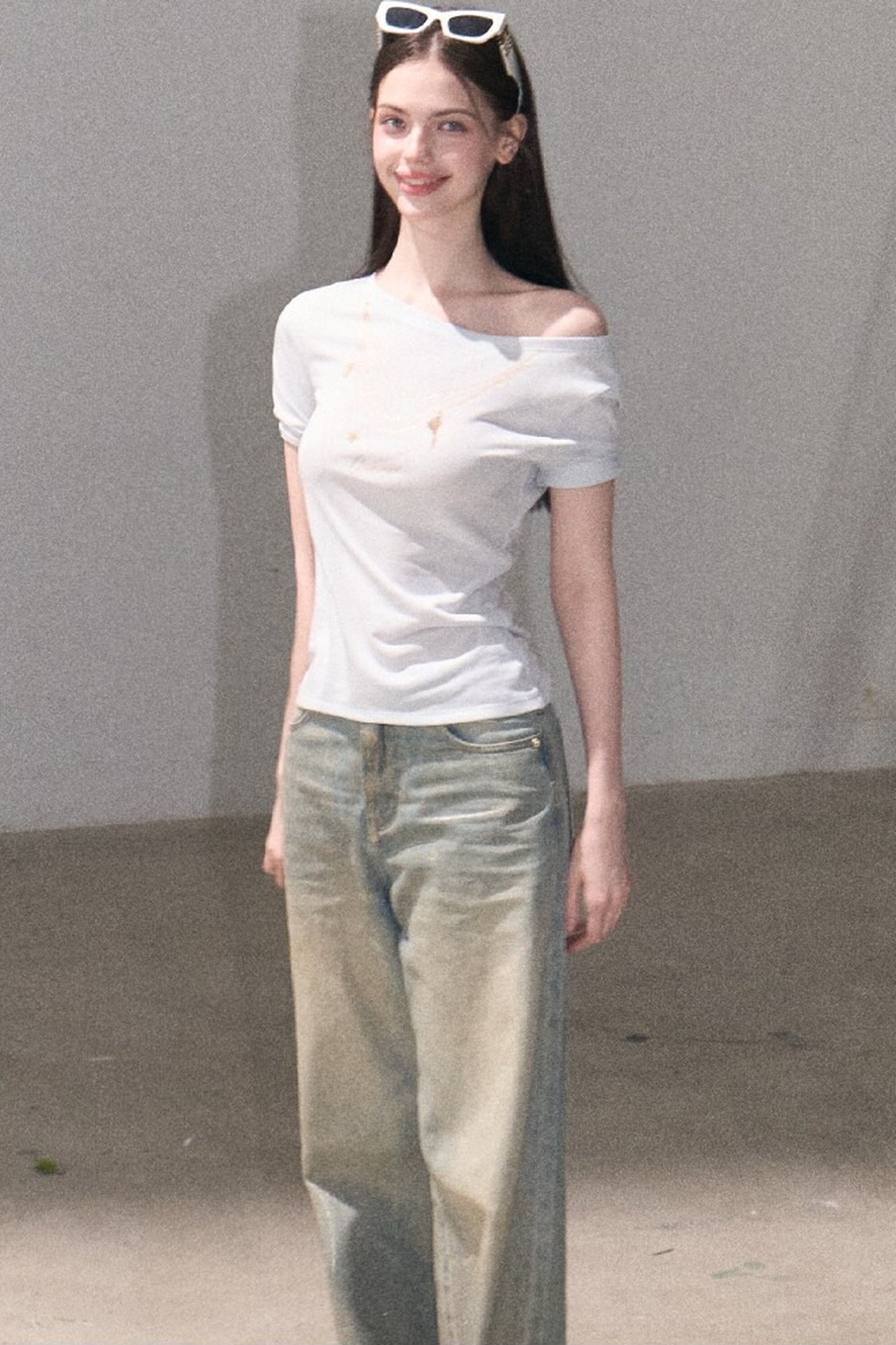 Retro Gradient Cotton Jeans