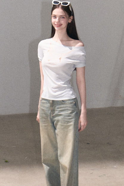 Retro Gradient Cotton Jeans