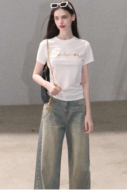 Retro Gradient Cotton Jeans