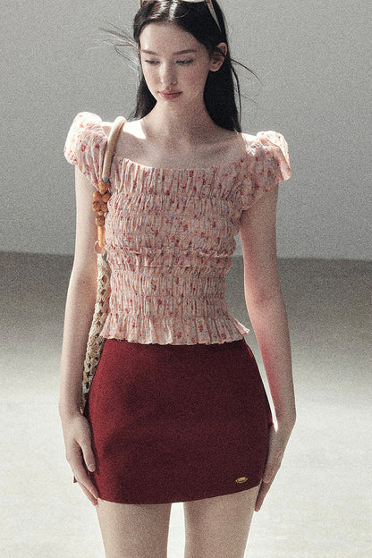Orange Sunset Floral Blouse