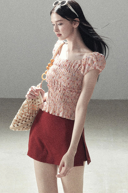 Orange Sunset Floral Blouse