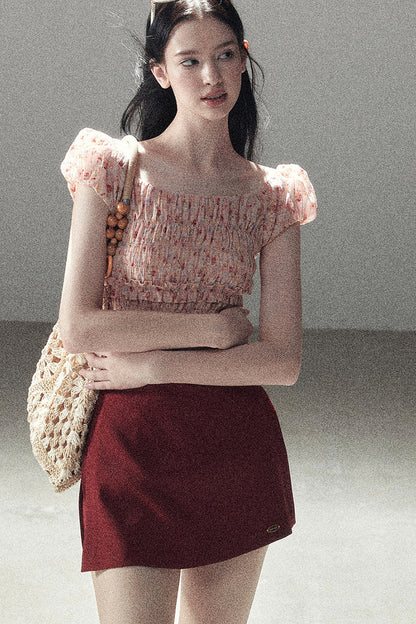 Orange Sunset Floral Blouse