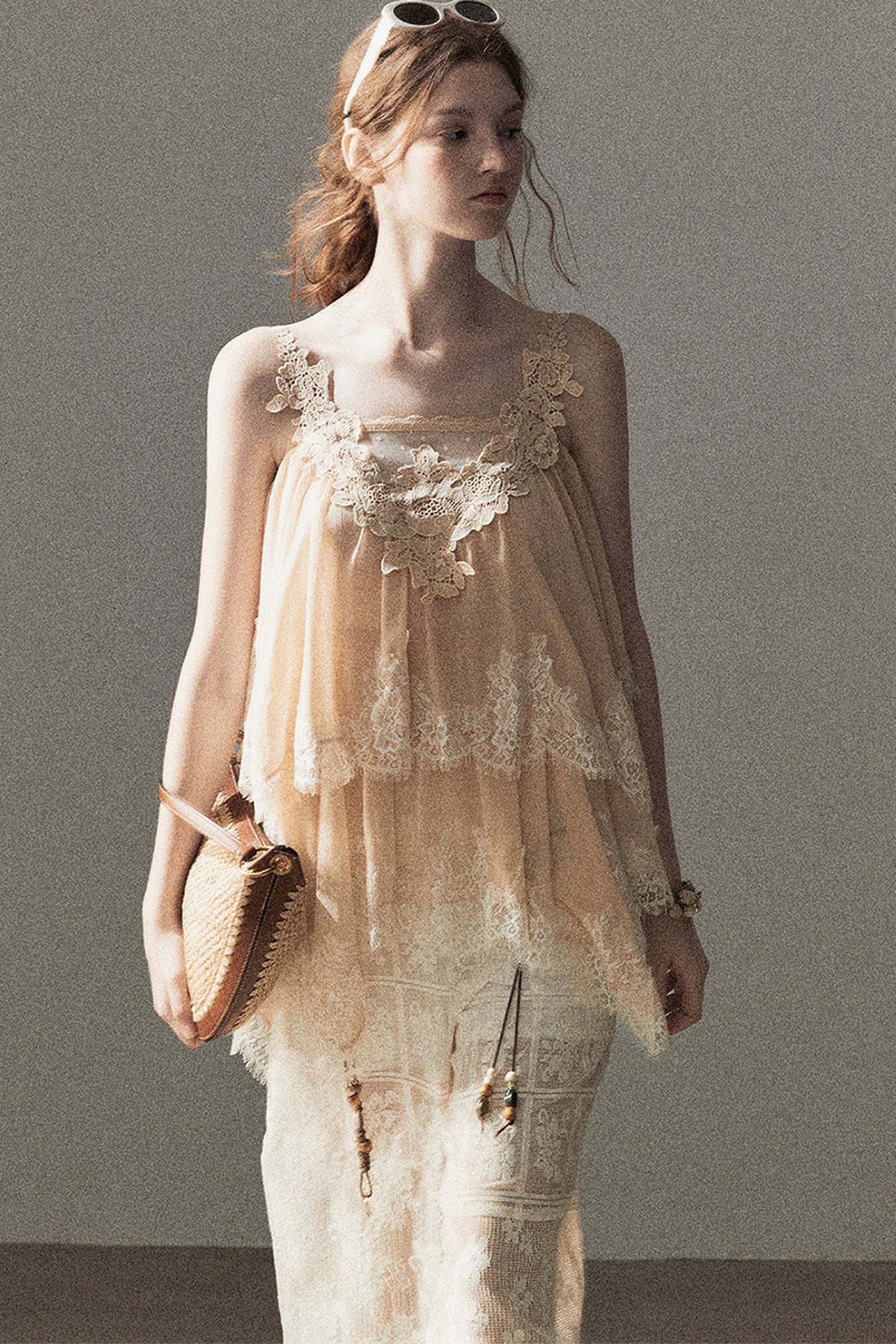 Irregular Lace Chiffon Camisole