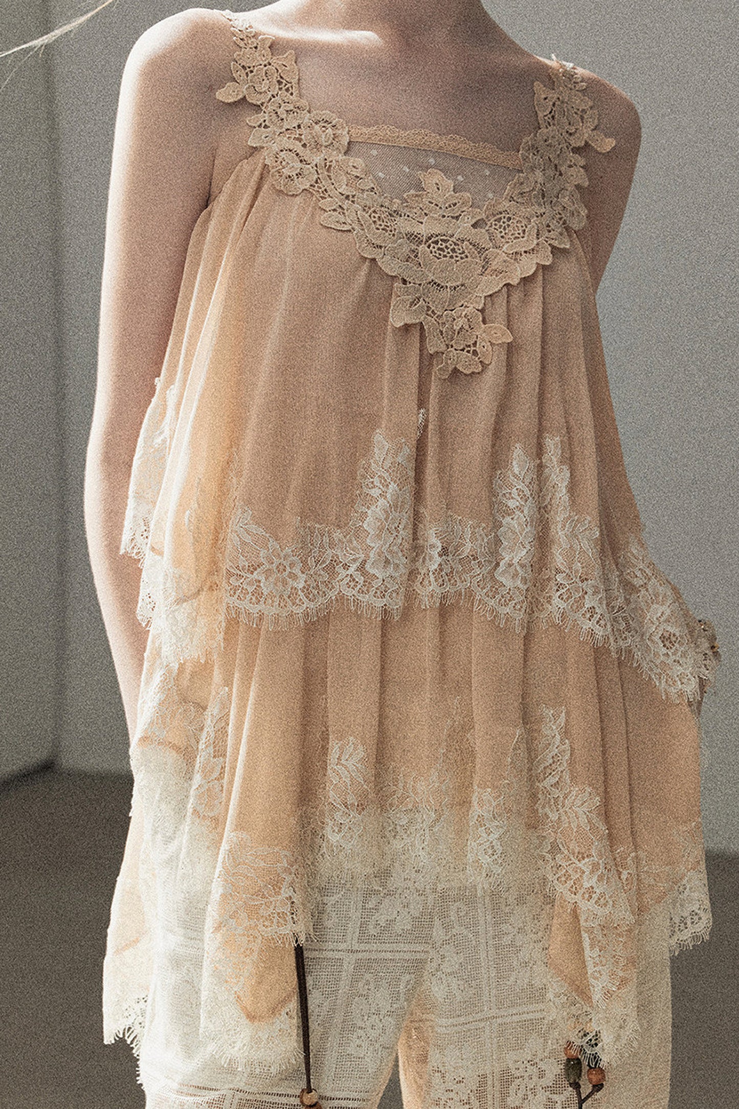Irregular Lace Chiffon Camisole