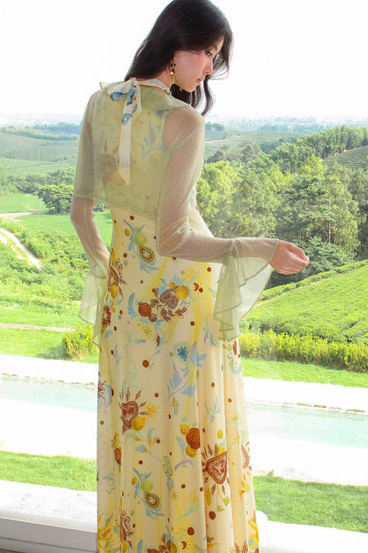 Floral Knit Dress and Cardigan Set