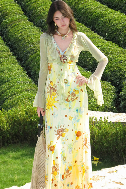 Floral Knit Dress and Cardigan Set