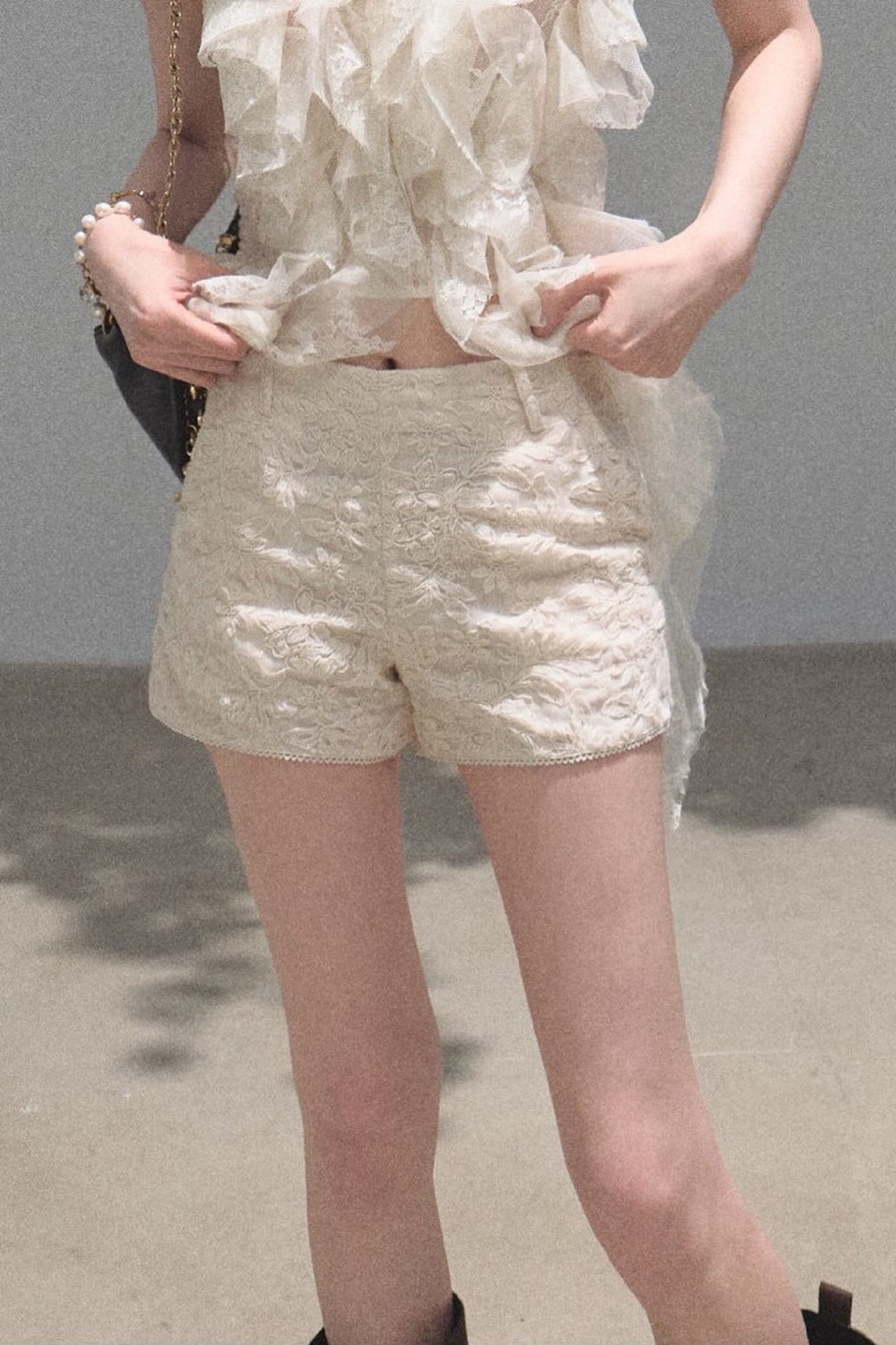 Slim-Fit High-Waisted Suit Shorts