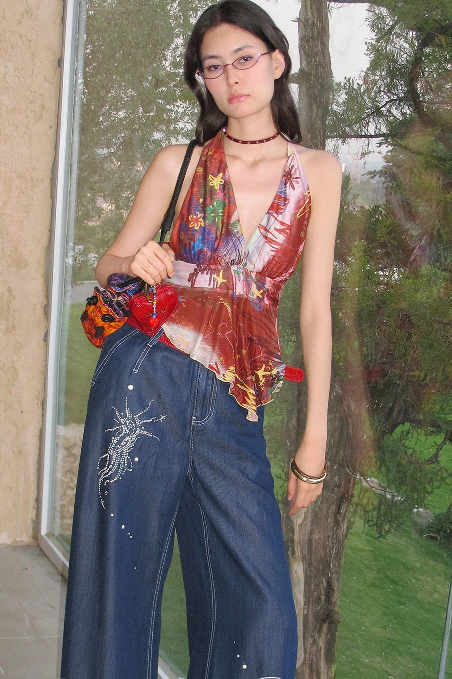 Meteor Pearl Rhinestone Totem Jeans