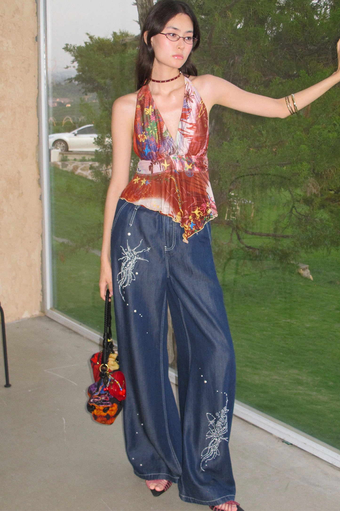 Meteor Pearl Rhinestone Totem Jeans