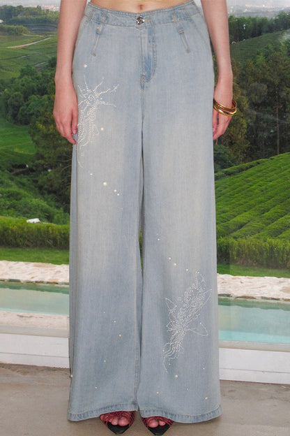 Meteor Pearl Rhinestone Totem Jeans