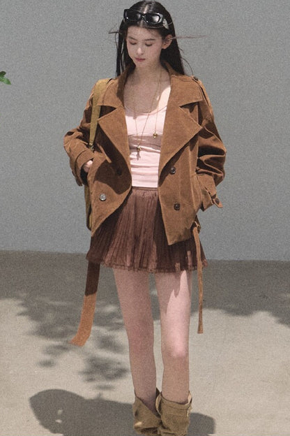 Maillard Caramel Retro Jacket Set