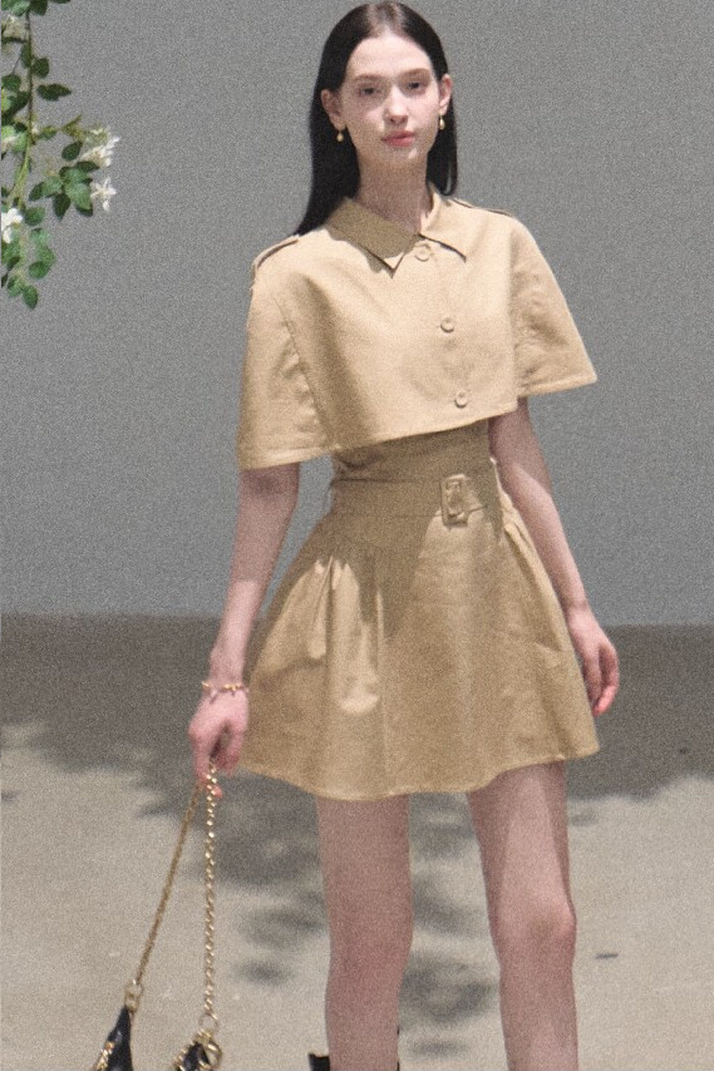 Lyocell Cape Shawl Dress Set-Up