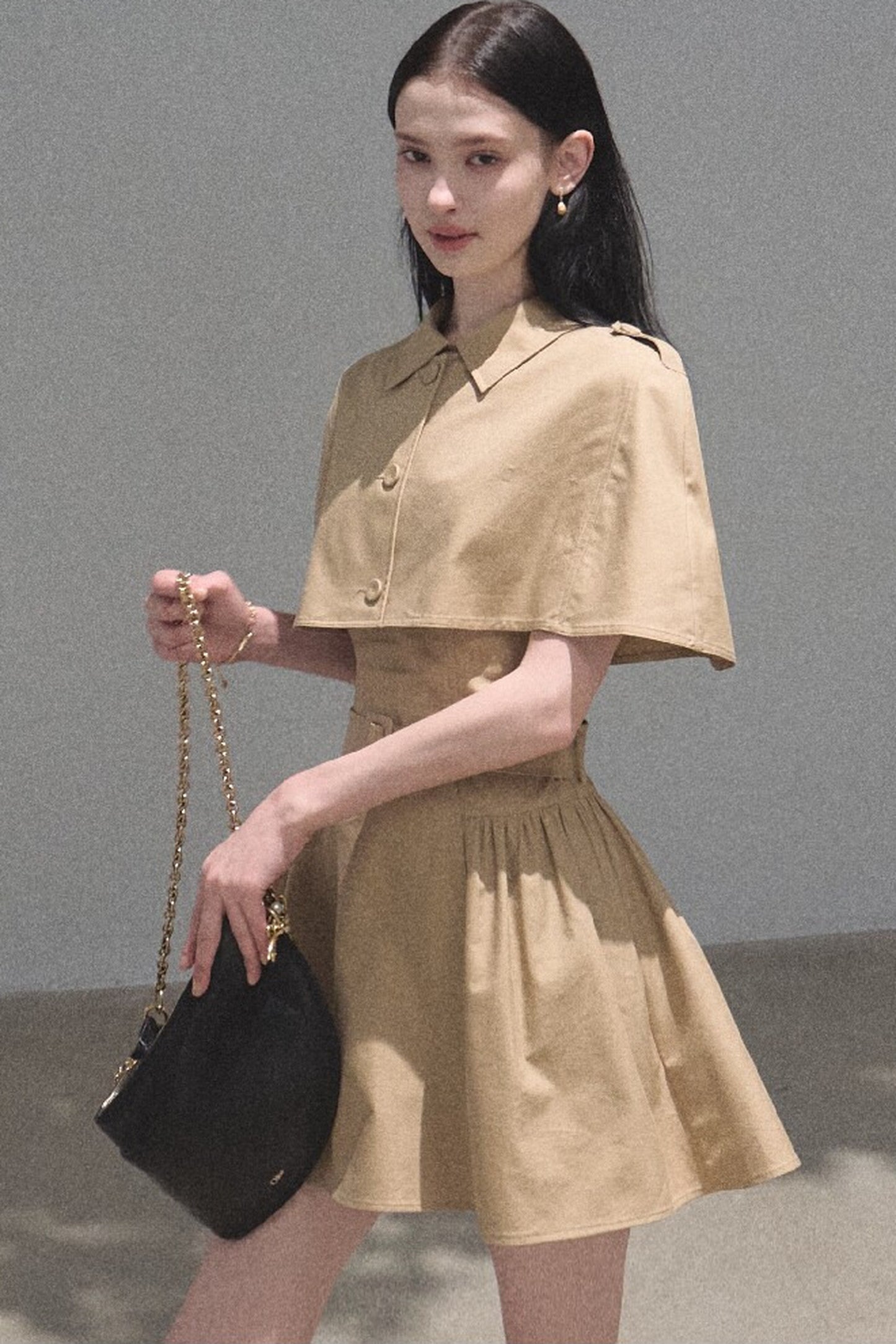 Lyocell Cape Shawl Dress Set-Up
