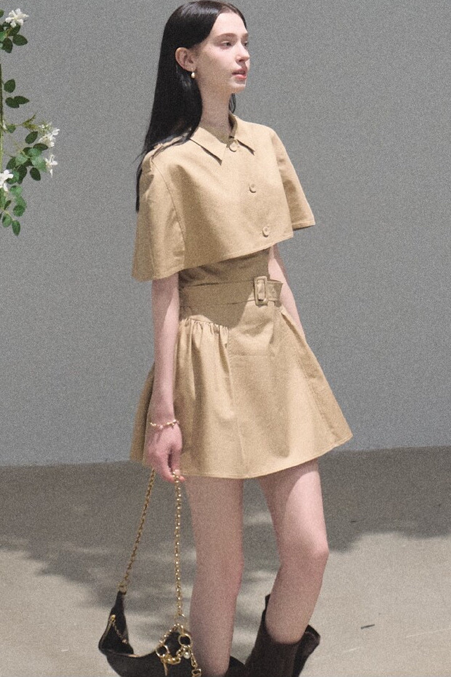 Lyocell Cape Shawl Dress Set-Up