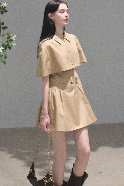 Lyocell Cape Shawl Dress Set-Up