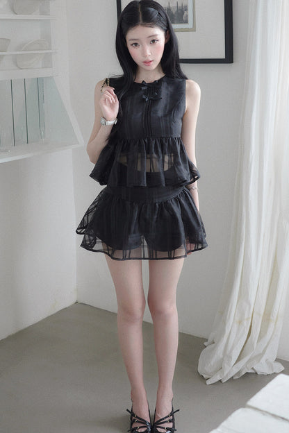 Thousand Flowers Ruffle Cake Skirt Set-Up