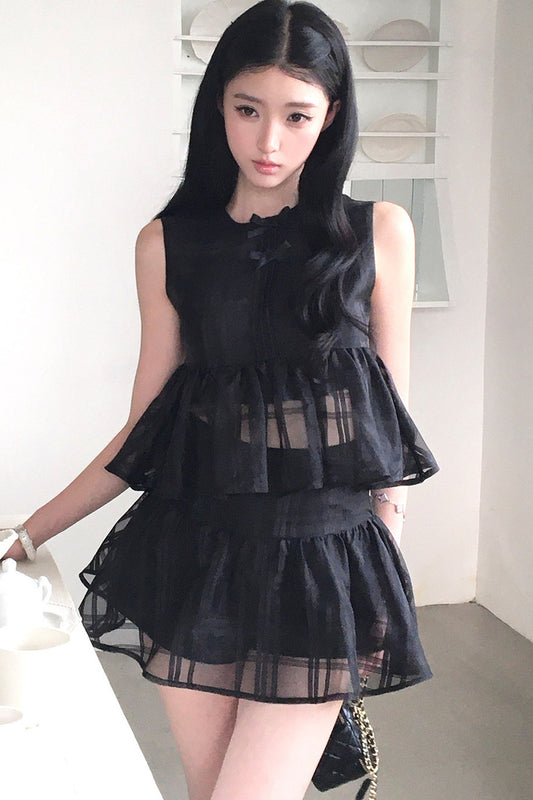 Thousand Flowers Ruffle Cake Skirt Set-Up