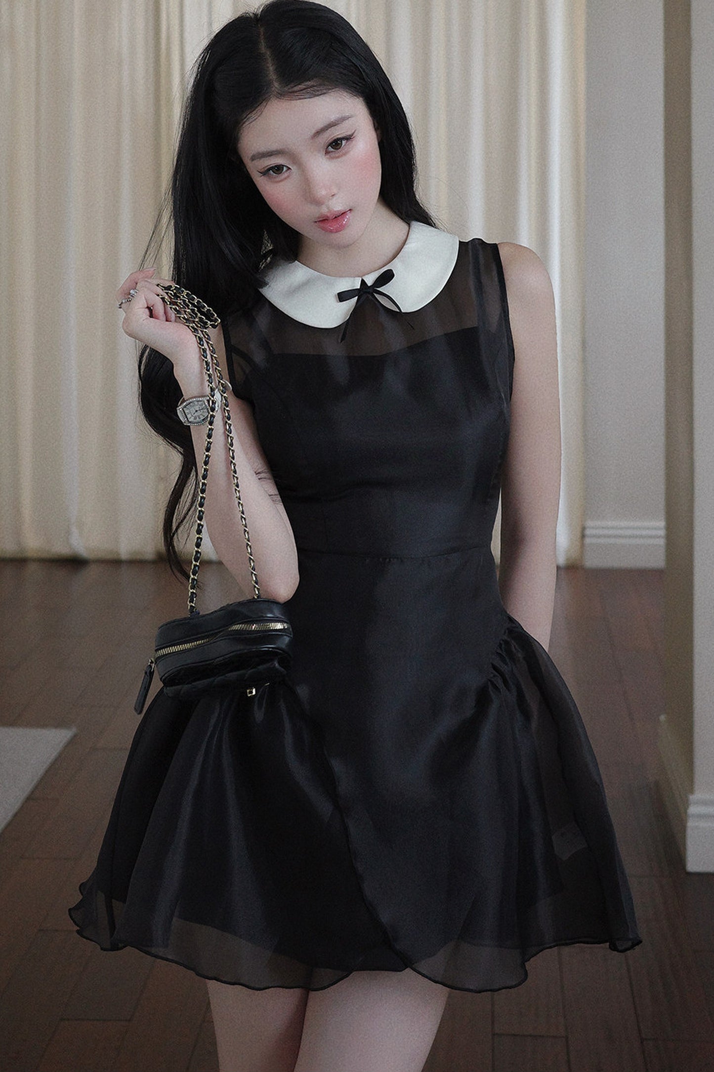 Night Banquet Bow Collar Dress