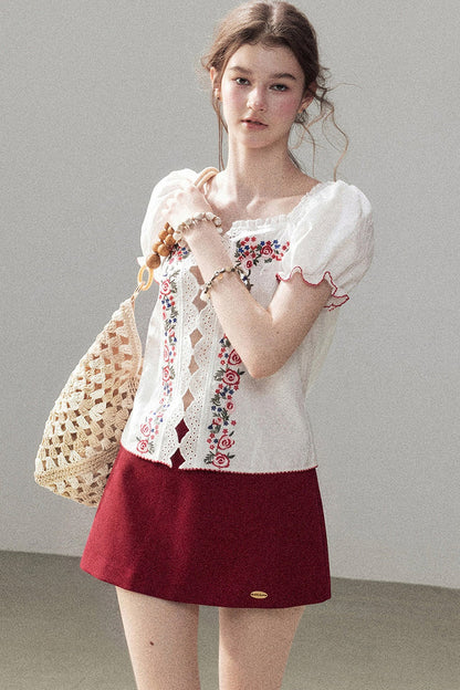 Haut en dentelle saison des roses