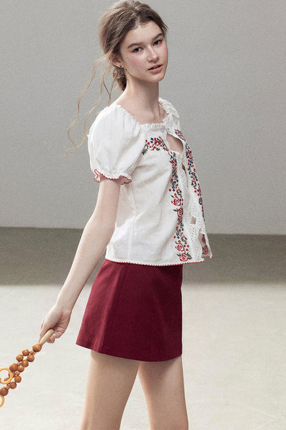 Haut en dentelle saison des roses