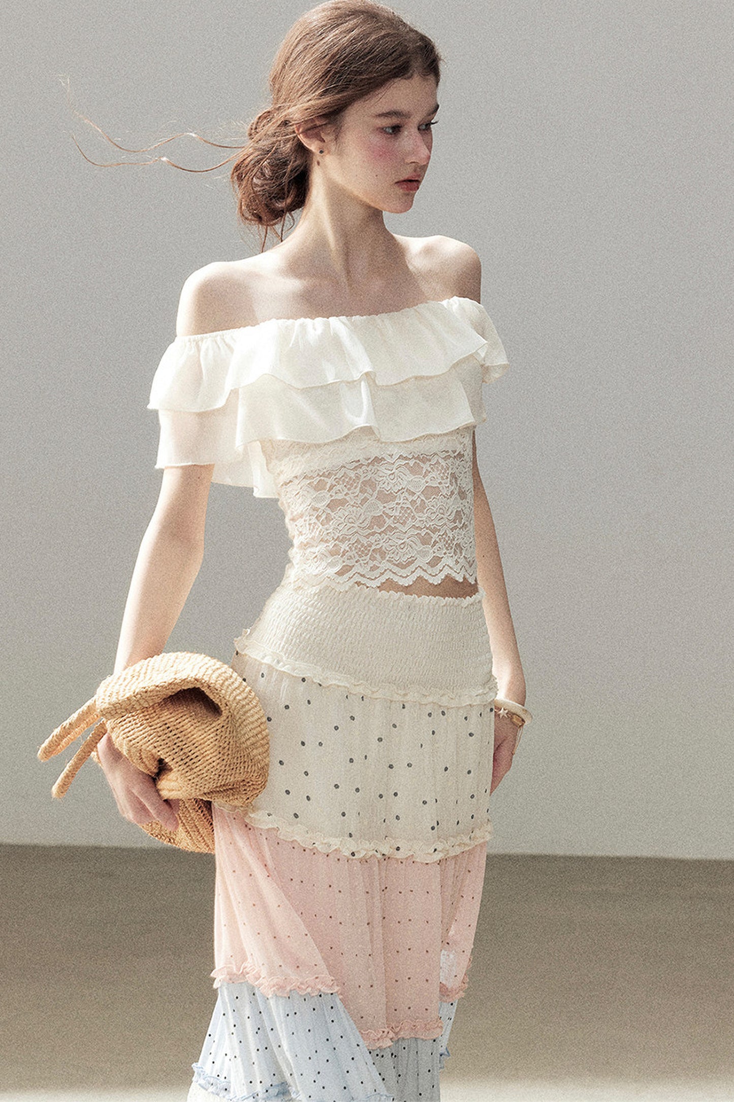 White Mist Lace Skirt