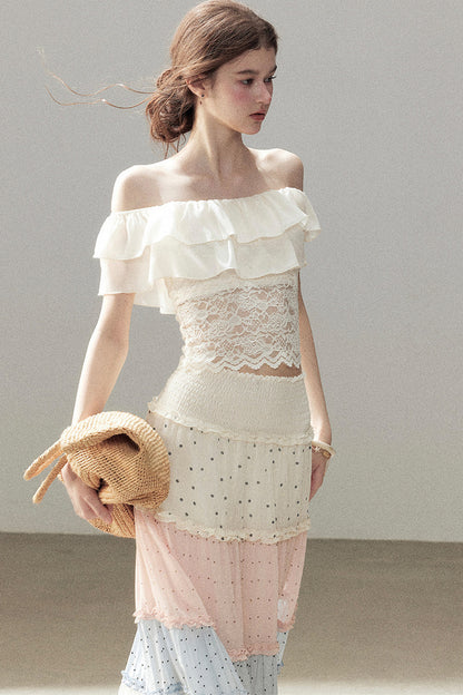 White Mist Lace Skirt