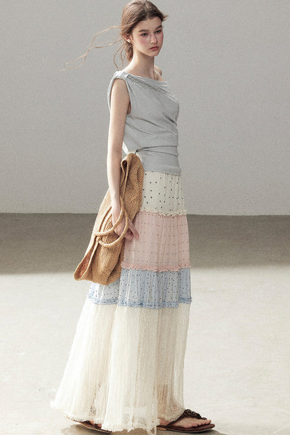 White Mist Lace Skirt