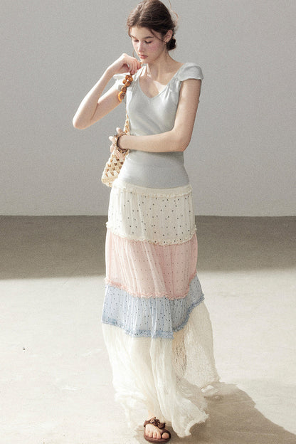 White Mist Lace Skirt