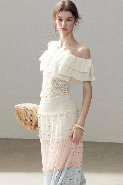 White Mist Lace Skirt