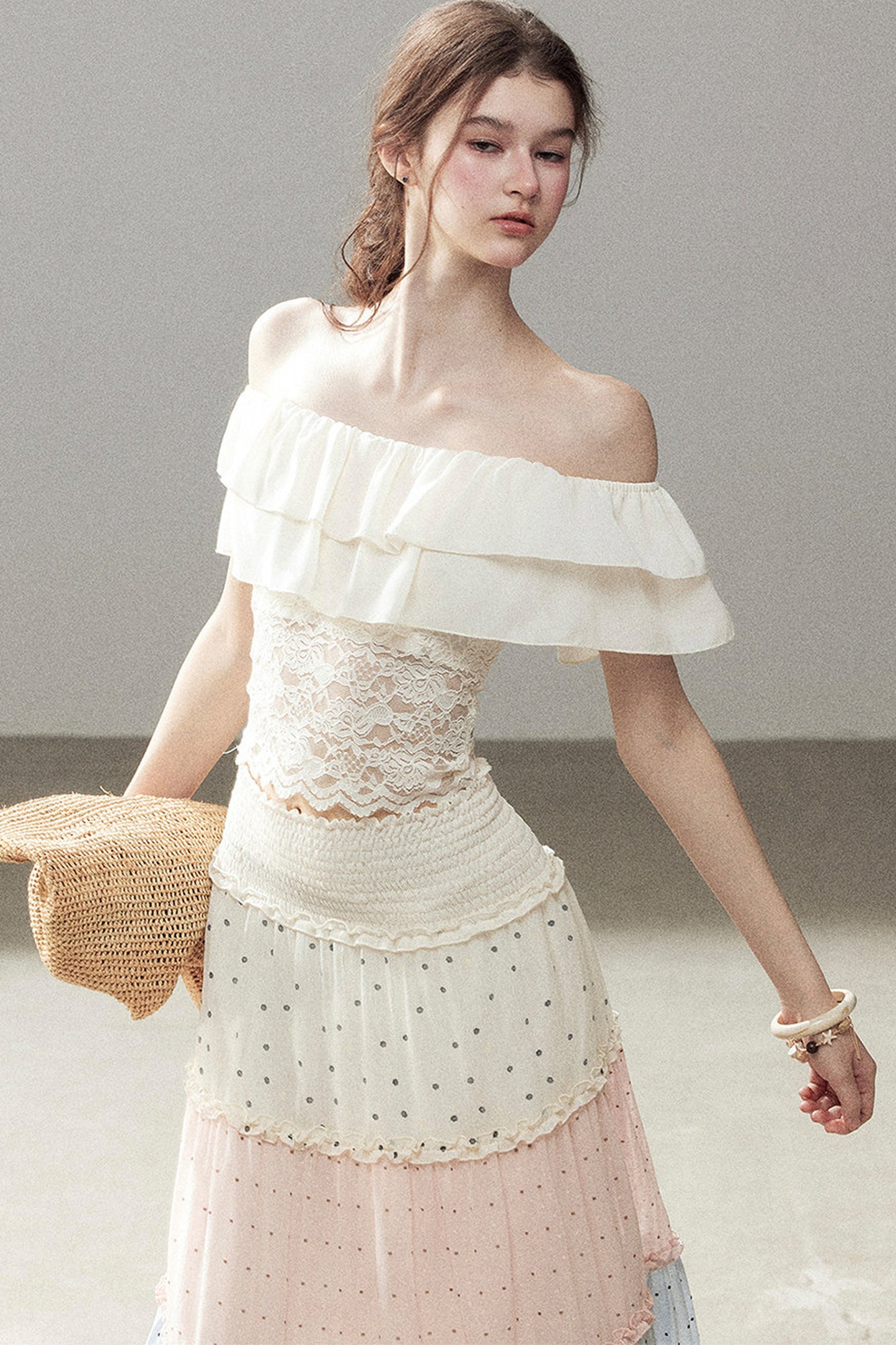 White Mist Lace Skirt