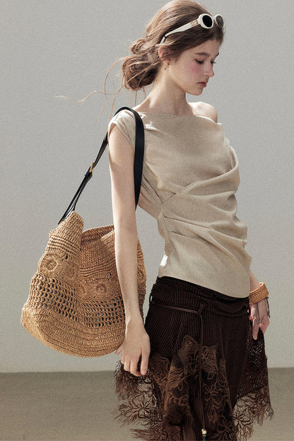Asymmetrical Shoulder Summer Top