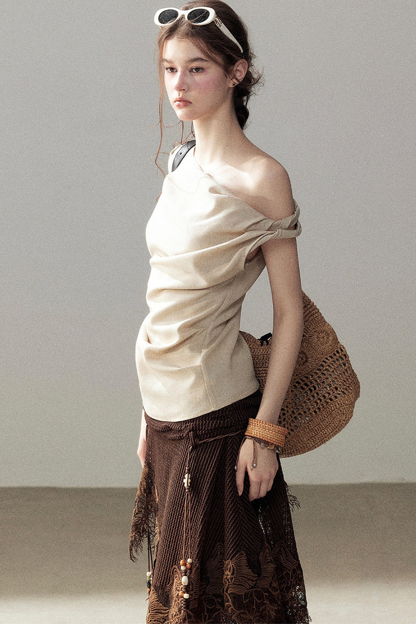 Asymmetrical Shoulder Summer Top