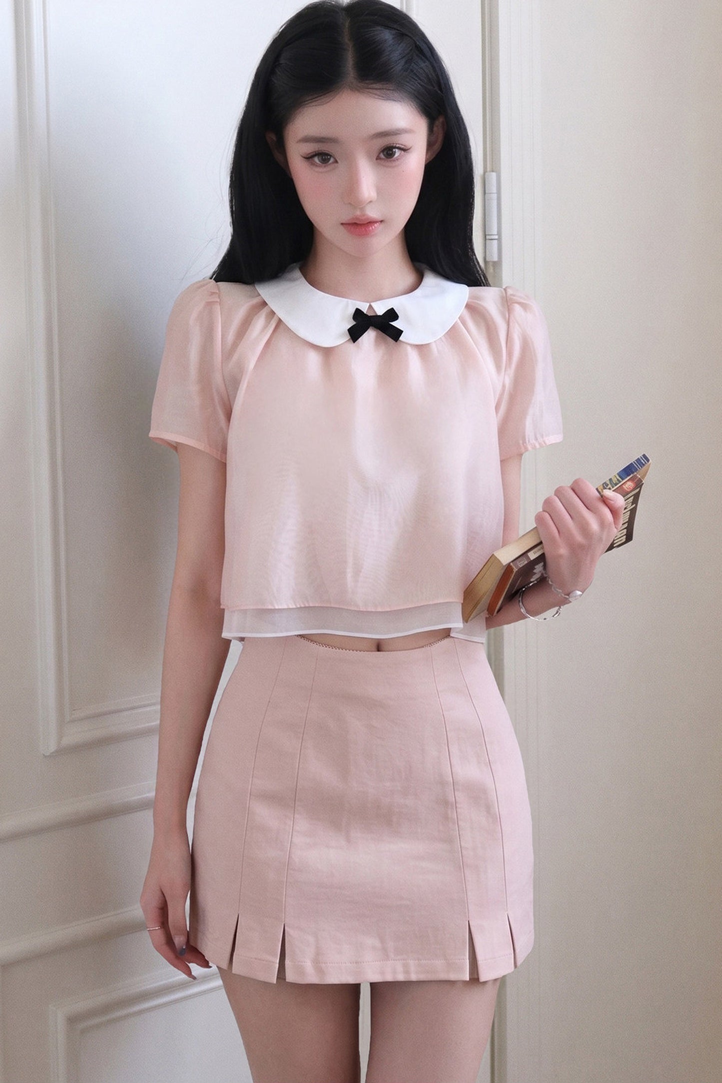 Sweet Girl Doll Collar Top Set-Up