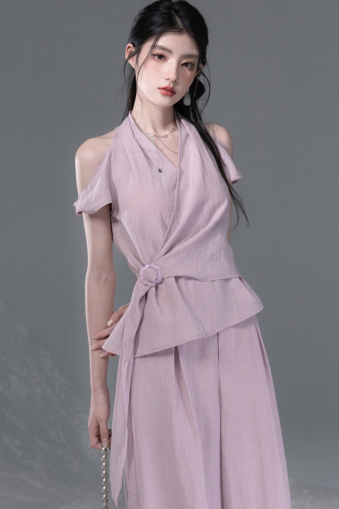 Deconstructed Lyocell Linen Top and Pants Set