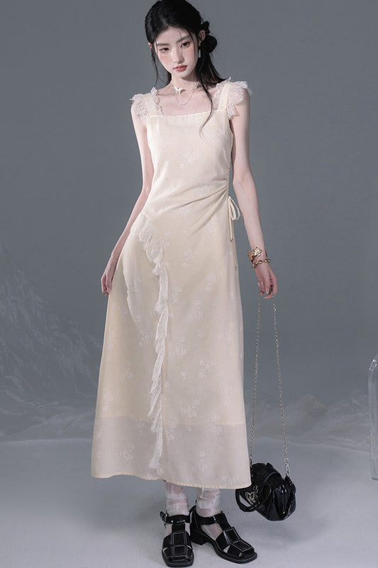 Spitzen-Camisole-Kleid mit Schneeknospen-Motiv