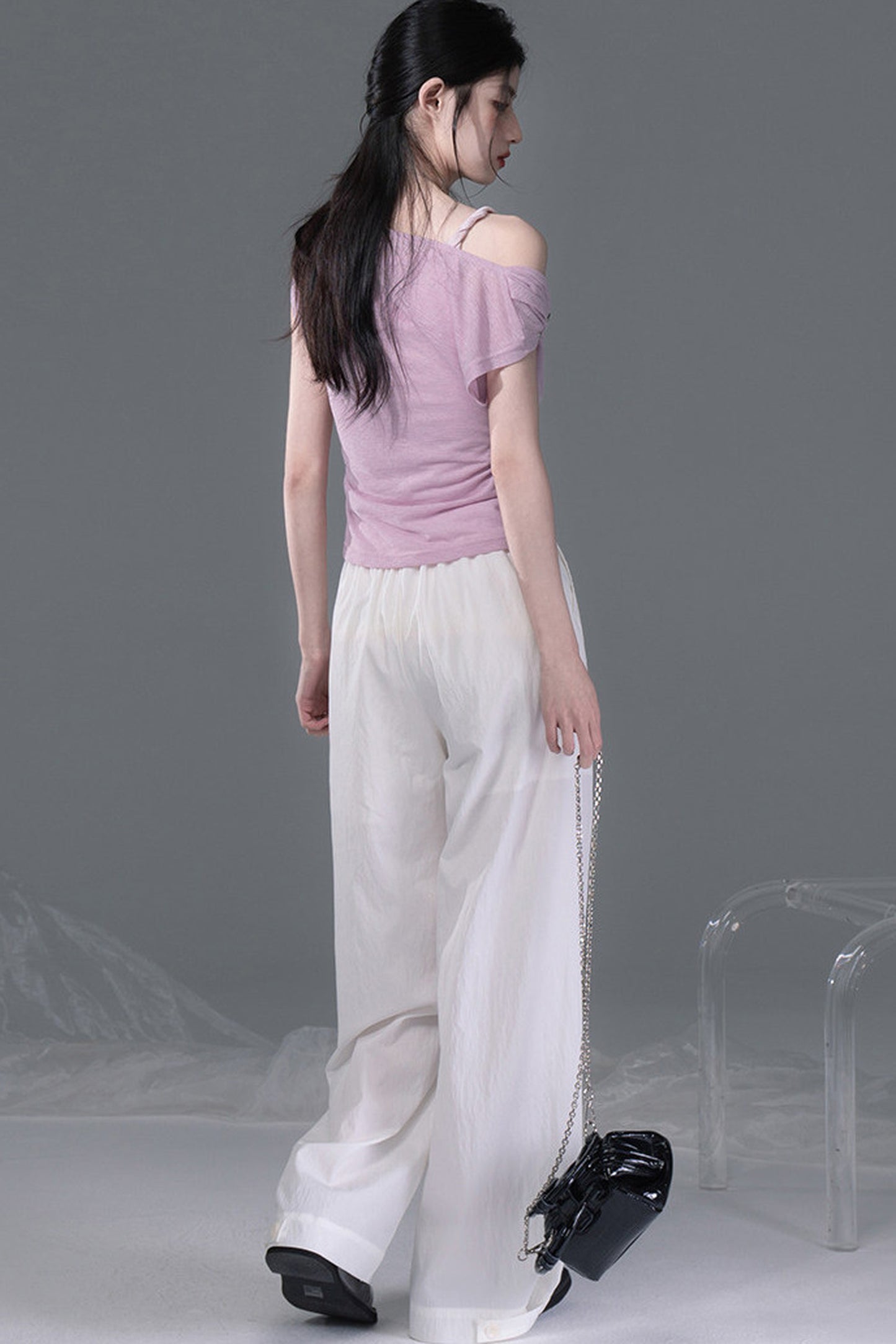 Layered Asymmetrical Linen Vest Set