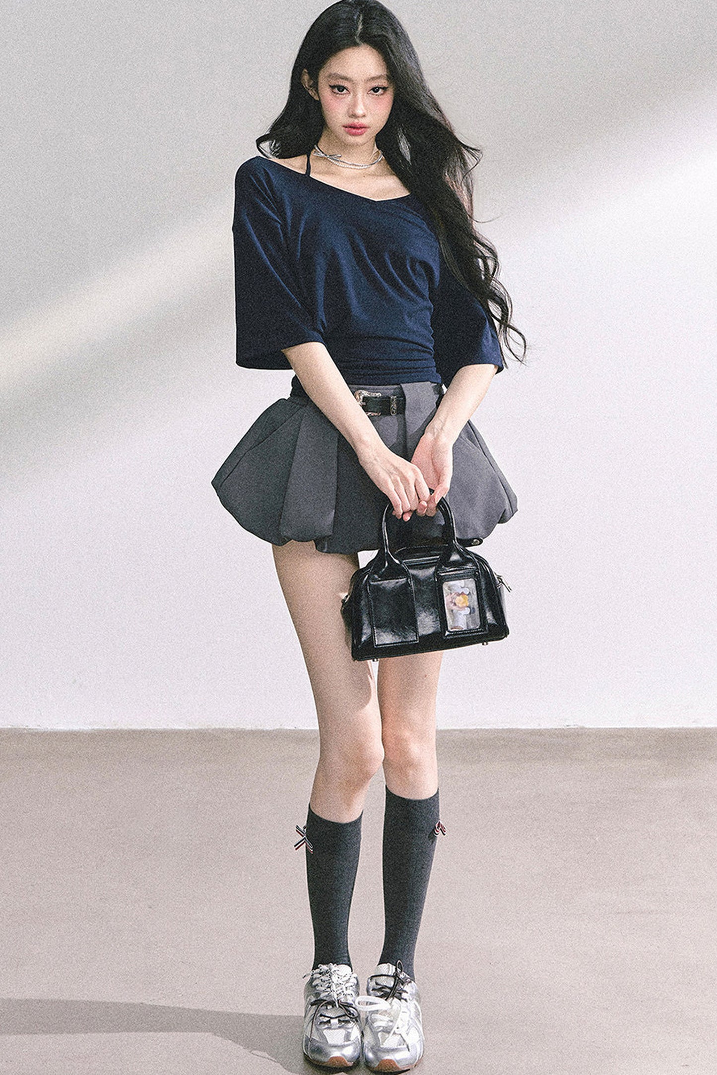 Off-Shoulder Halter Neck Rayon Top